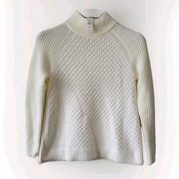Talbots Cable Knit Mock Neck Wool Blend Sweater Traditional Women's P Medium - Picture 1 of 5